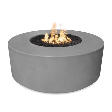 The Outdoor Plus 54 Round Florence Fire Pit, GFRC Concrete, Natural Gray, Spark Ignition with Flame Sense, Natural Gas OPT-FL54FSEN-NGY-NG